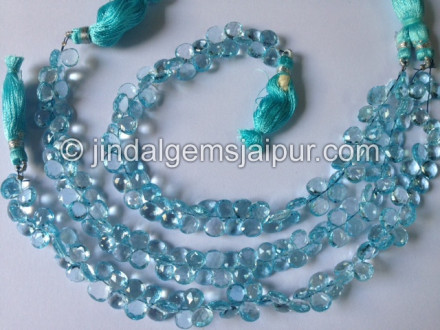 Sky Blue Topaz Faceted Heart Shape Beads